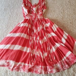 Coral and white sundress. Size 6